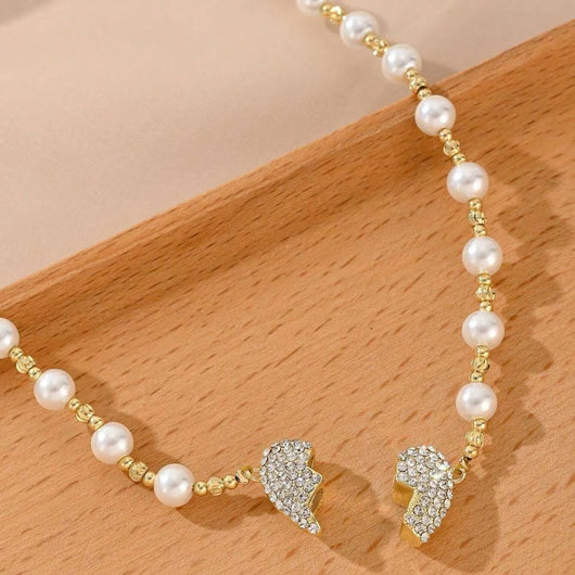 💖heart pearl necklace