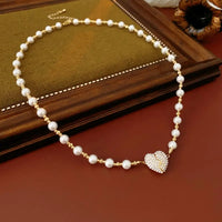 💖heart pearl necklace